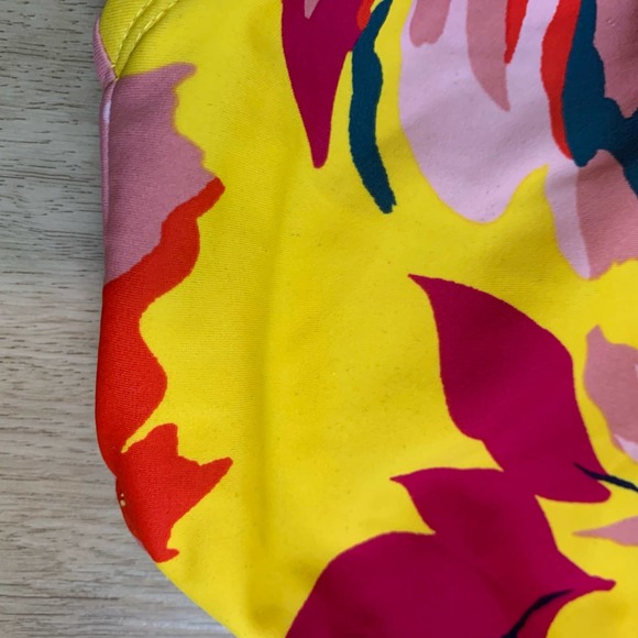 Kona Sol Womens One-piece Swimsuit Size Small Yellow Pink Floral Lightly Padded - Picture 12 of 16